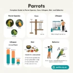 Complete Guide to Parrot Species, Care, Lifespan, Diet, and Behavior