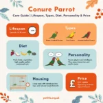 Conure Parrot Care Guide | Lifespan, Types, Diet, Personality & Price