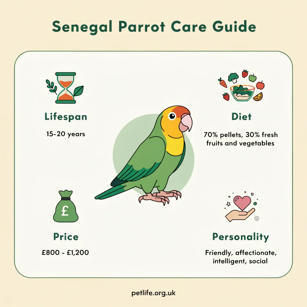 Senegal Parrot Care Guide | Lifespan, Diet, Price & Personality